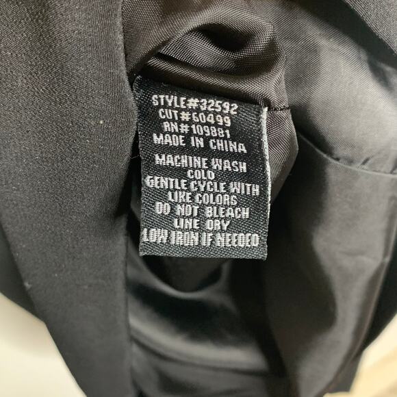 OLEG CASSINI Sleeveless Mini Shift Dress Pleated Front Scoop Neck Black Size S - Picture 7 of 11